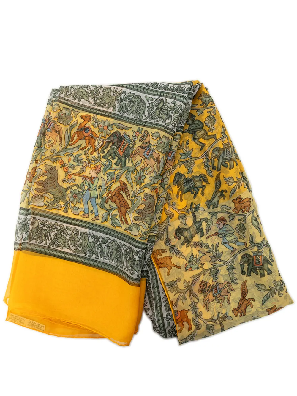 Hermès Pre-Owned 1986 Chasse en Inde Seidenschal 90cm - Gelb