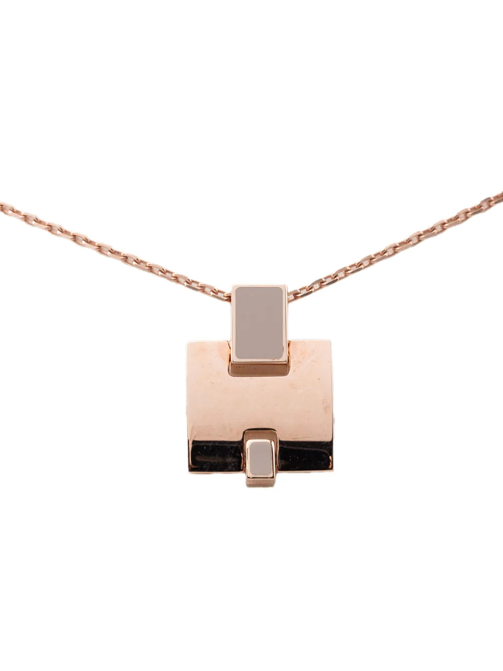 Pre-owned Hermes 2000-2020 Gold Plated And Enamel Eileen Pendant Necklace Costume Necklace