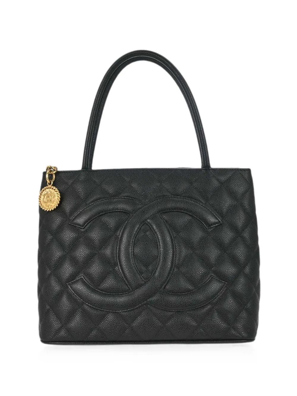 CHANEL Pre-Owned 2005 Medallion Caviar-leather tote bag - Nero