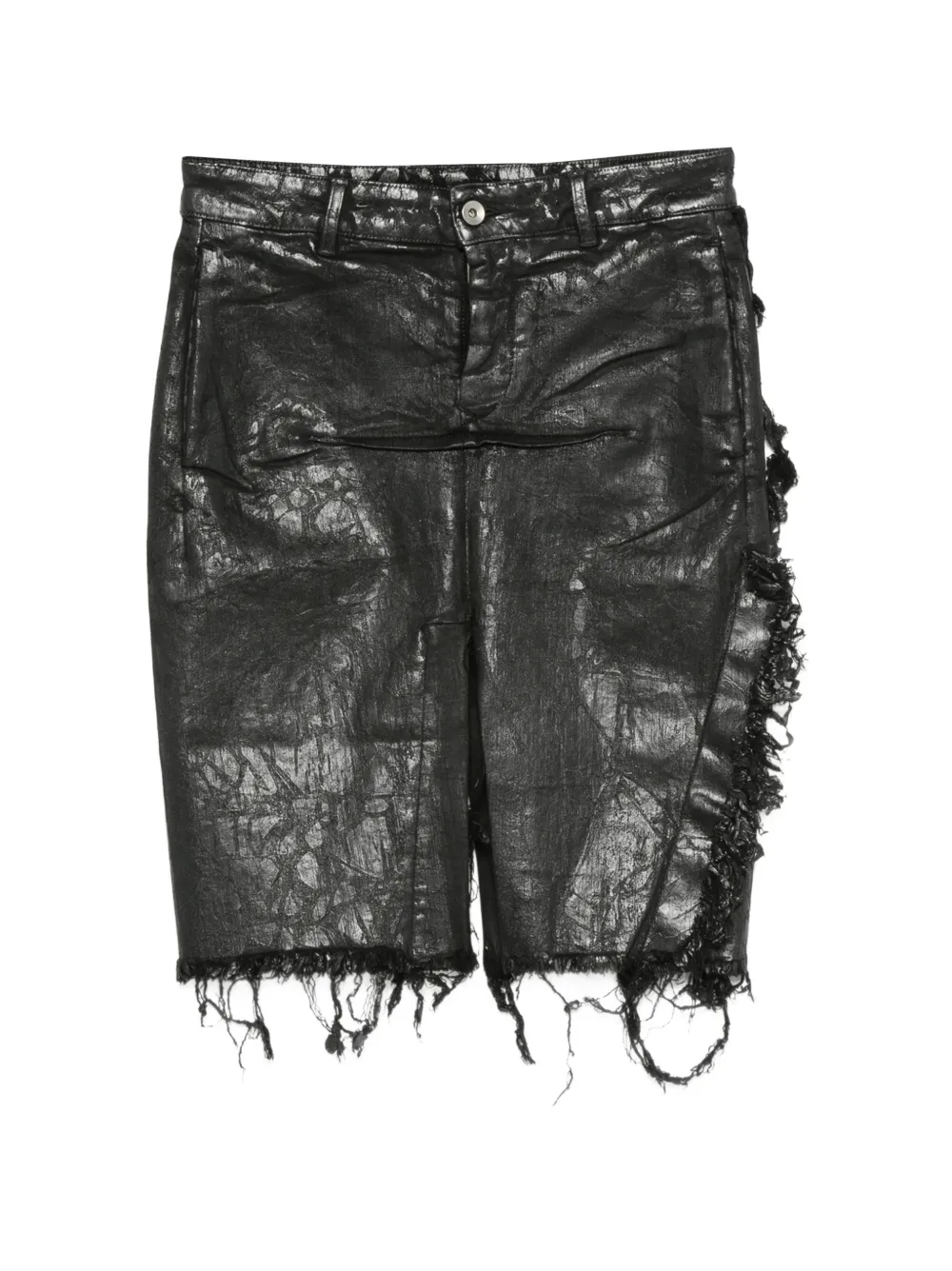 Rick Owens DRKSHDW distressed sliced denim mini skirt - Schwarz