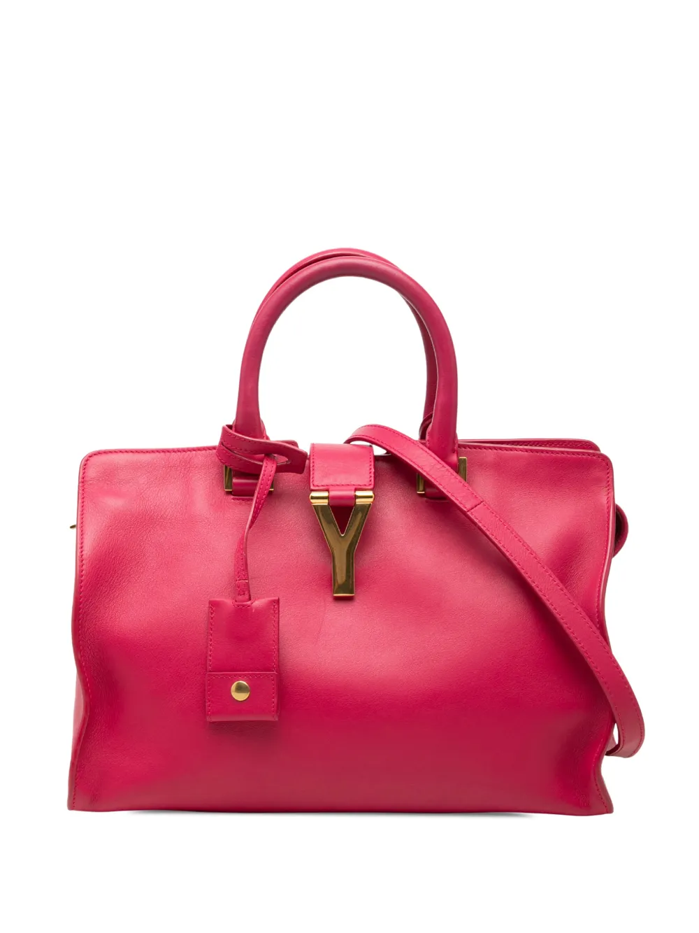 Pre-owned Saint Laurent 2012-2014 Small Calfskin Cabas Chyc Satchel In Pink
