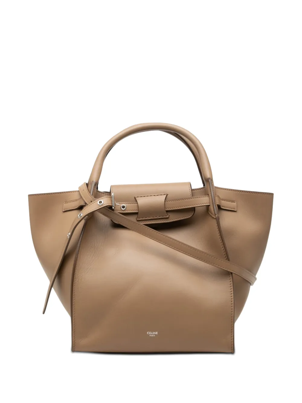 Pre-owned Celine 2018 Small Smooth Calfskin Big Bag Satchel In Brown