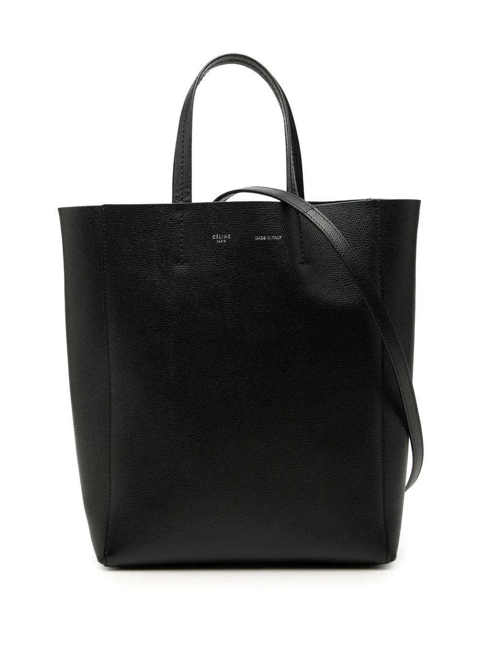 Celine Pre-Owned 2017 Small Grained Calfskin Vertical Cabas Tote satchel - Black