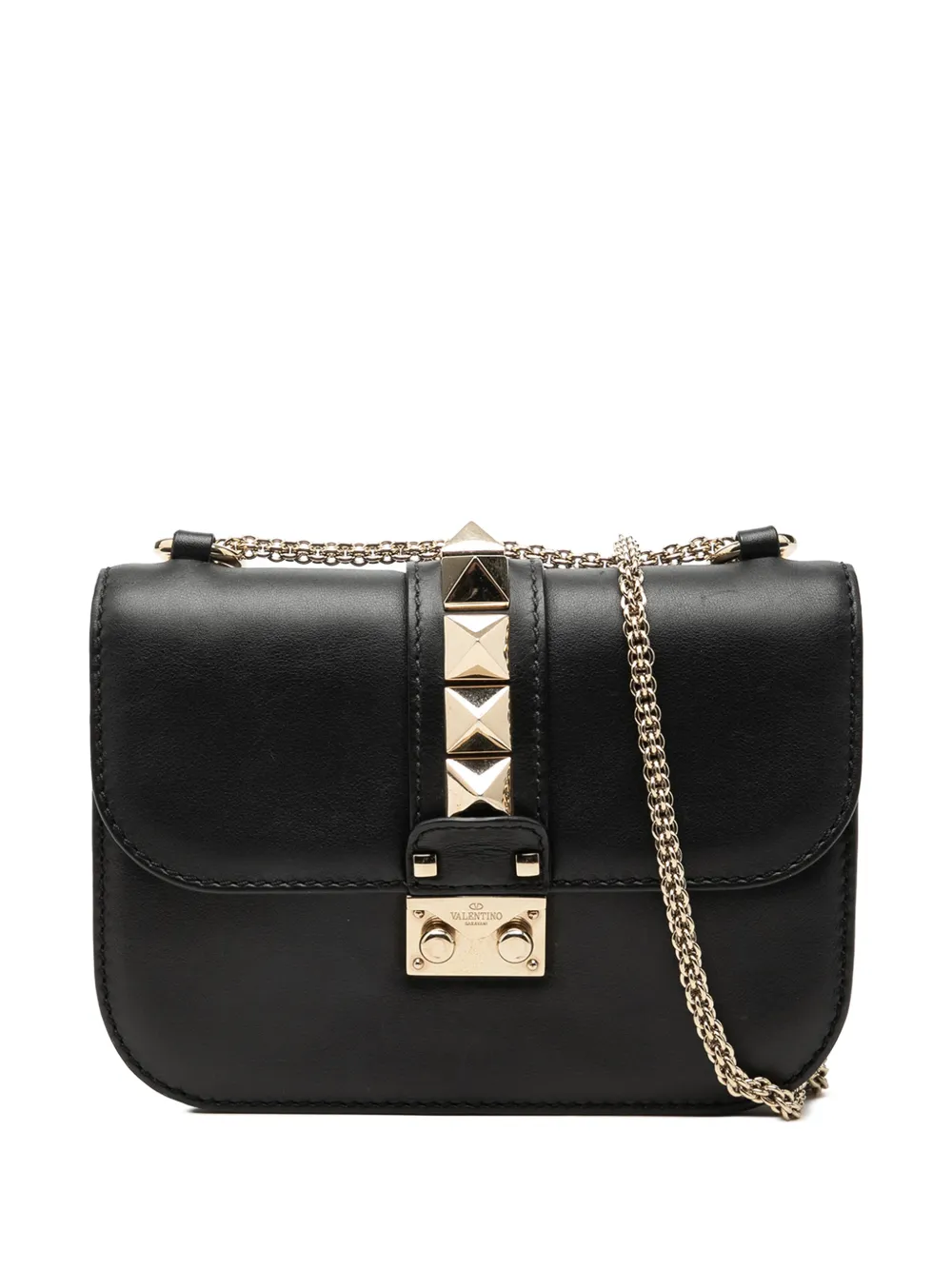 Valentino Garavani Pre-Owned Borsa a tracolla Rockstud Glam Lock piccola in pelle 2000-2017 - Nero