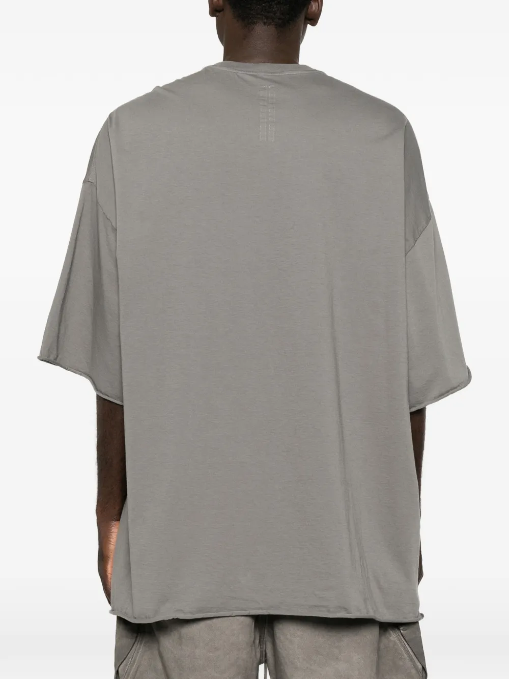 Rick Owens Tommy raw-cut oversized cotton T-shirt Grijs