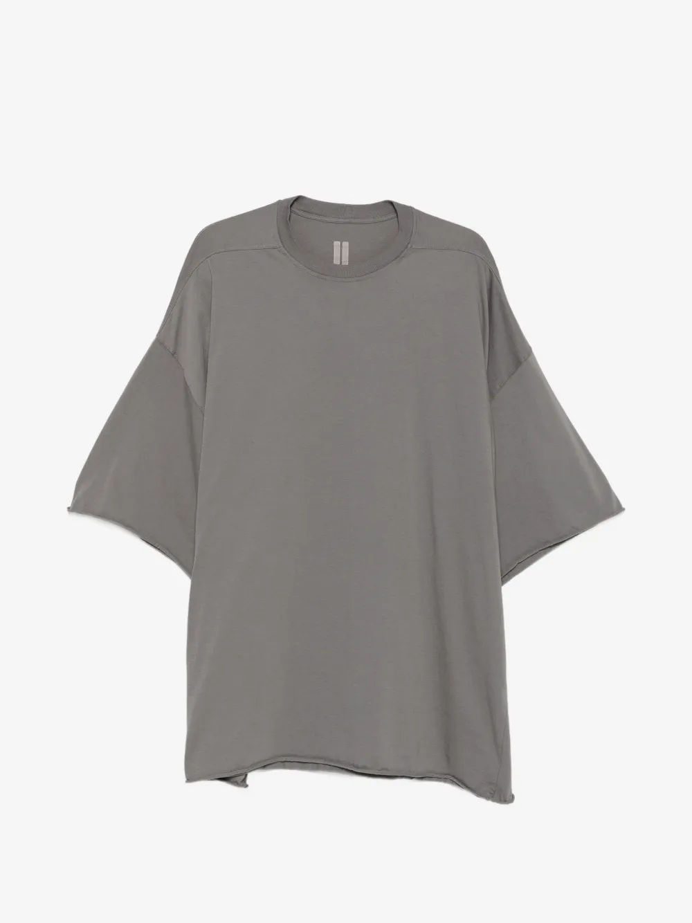 Rick Owens 토미 디스트레스드 컷 오버사이즈 코튼 티셔츠 | 그레이 | Image 1