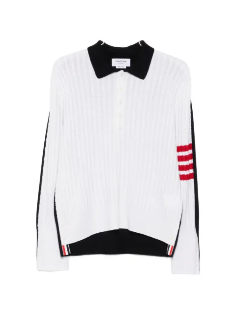 Thom Browne 4-Bar cable-knit polo shirt