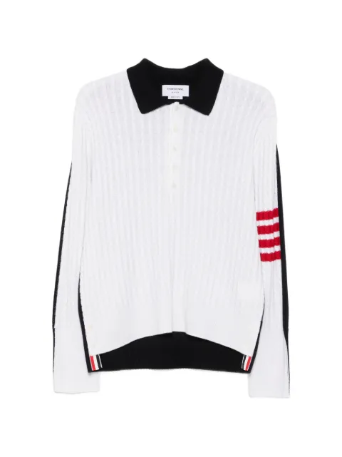 Thom Browne 4-Bar cable-knit polo shirt