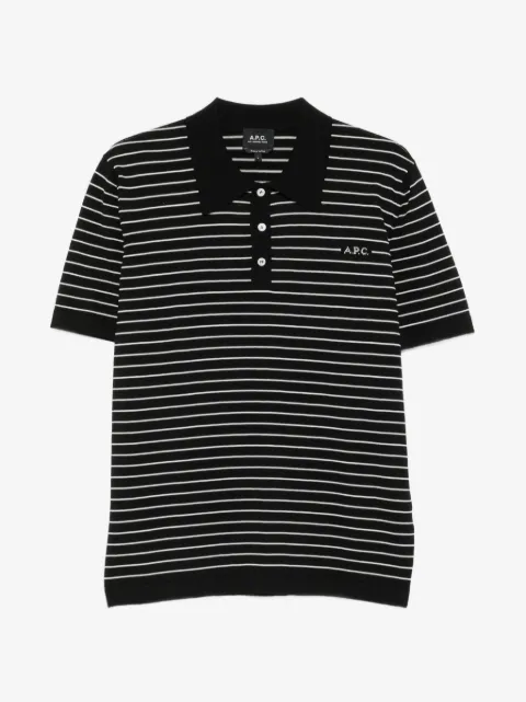 A.P.C. polo a rayas con manga corta