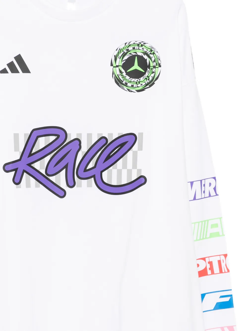 adidas logo-print long-sleeve T-shirt Wit