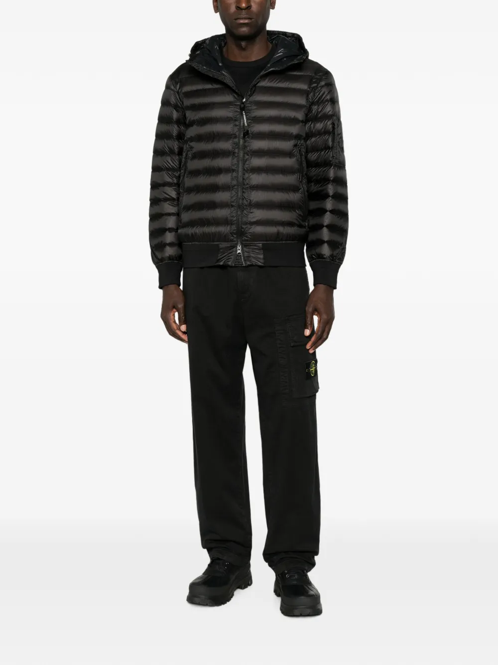 Stone Island Cargo broek met logopatch Zwart