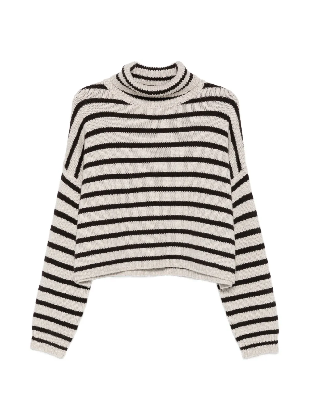Lisa Yang Zerlina striped roll-neck sweater - Nude