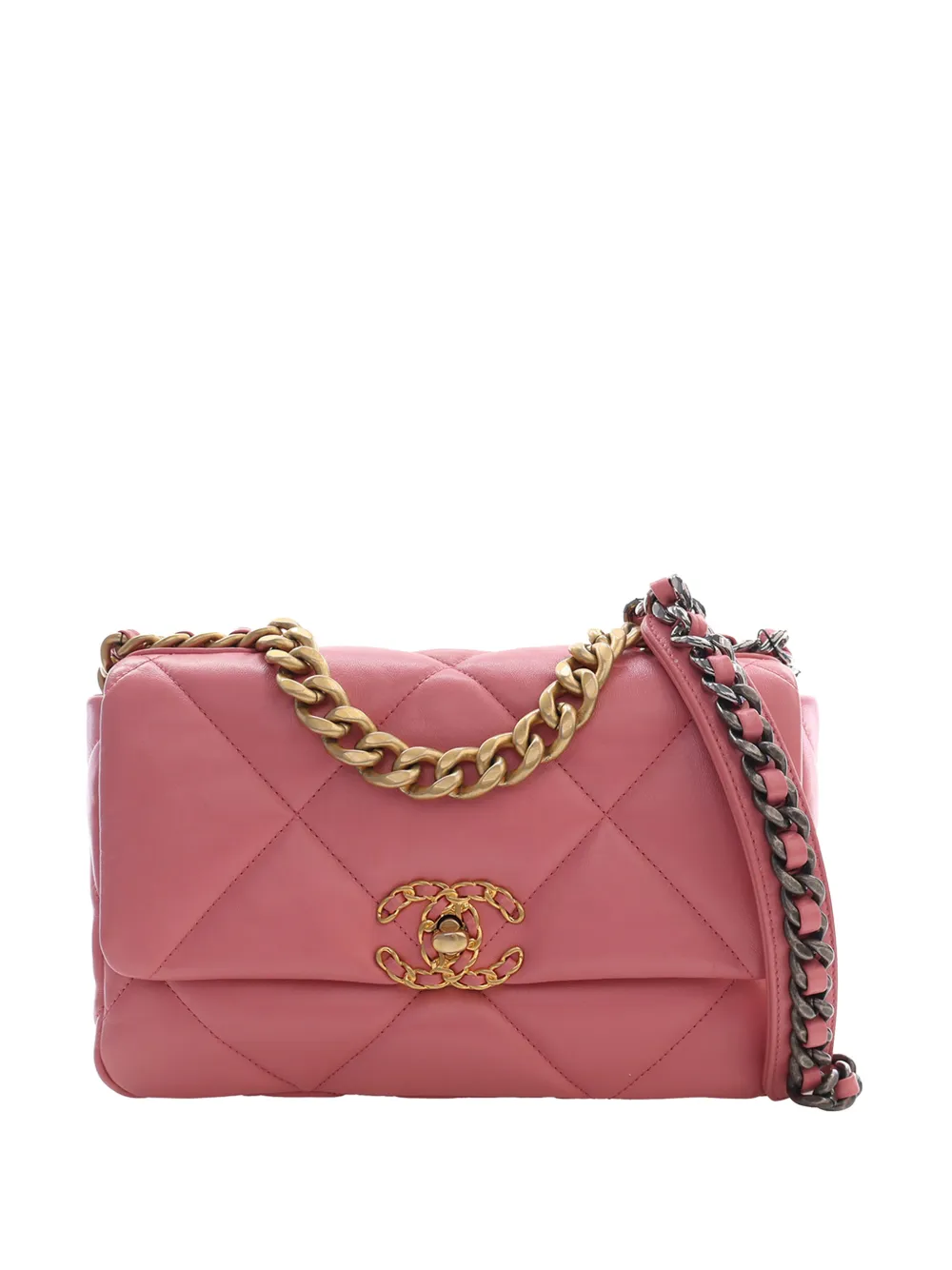 CHANEL Pre-Owned 2021-2026 Medium Lambskin 19 Flap satchel - Pink