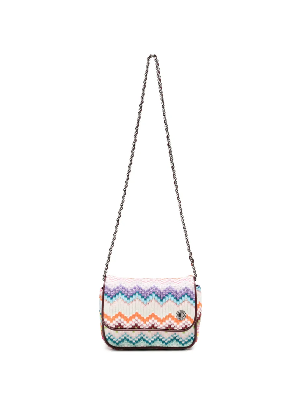 Missoni Kids zigzag-knit chain-link shoulder bag - Weiß