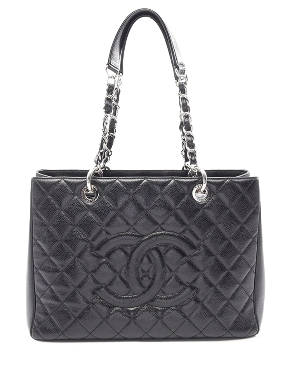 Pre-owned Chanel 2014 Caviar Grand Shopping Tote Bag In Black