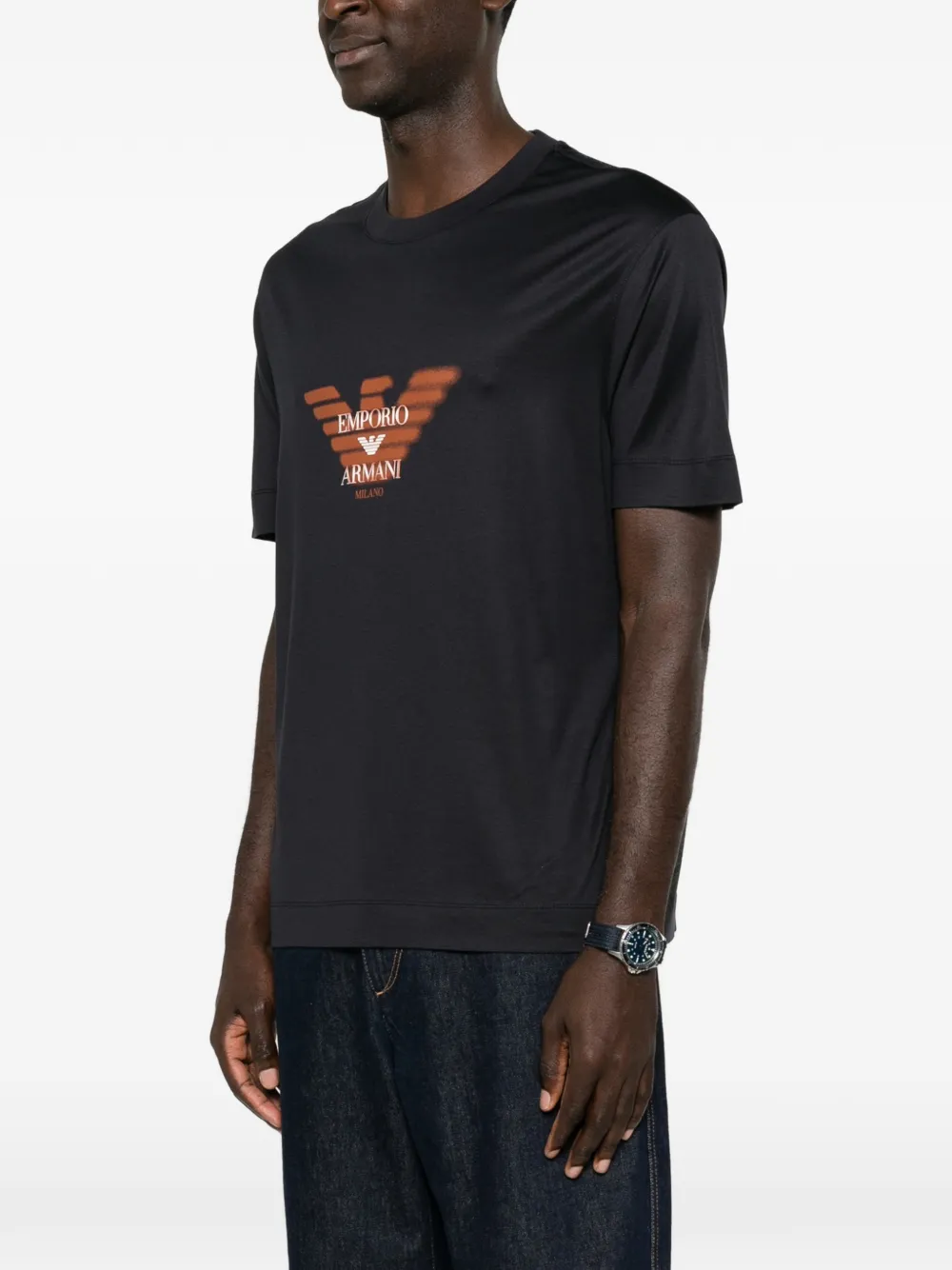 Emporio Armani T-shirt met logoprint Zwart