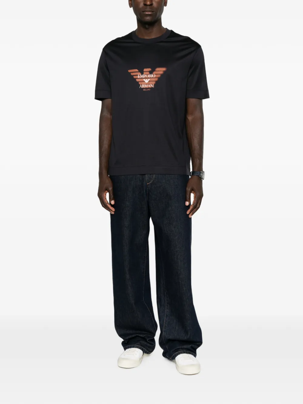 Emporio Armani T-shirt met logoprint Zwart