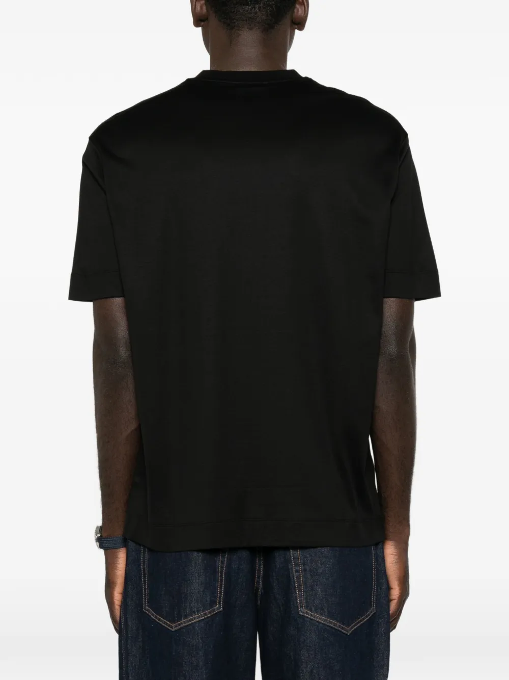 Emporio Armani T-shirt met logoprint met ronde hals Zwart