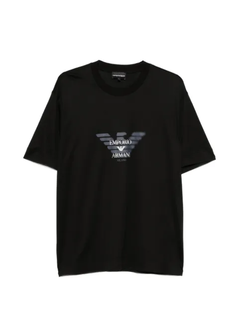 Emporio Armani lyocell blend jersey T-shirt with graffiti Eagle logo print