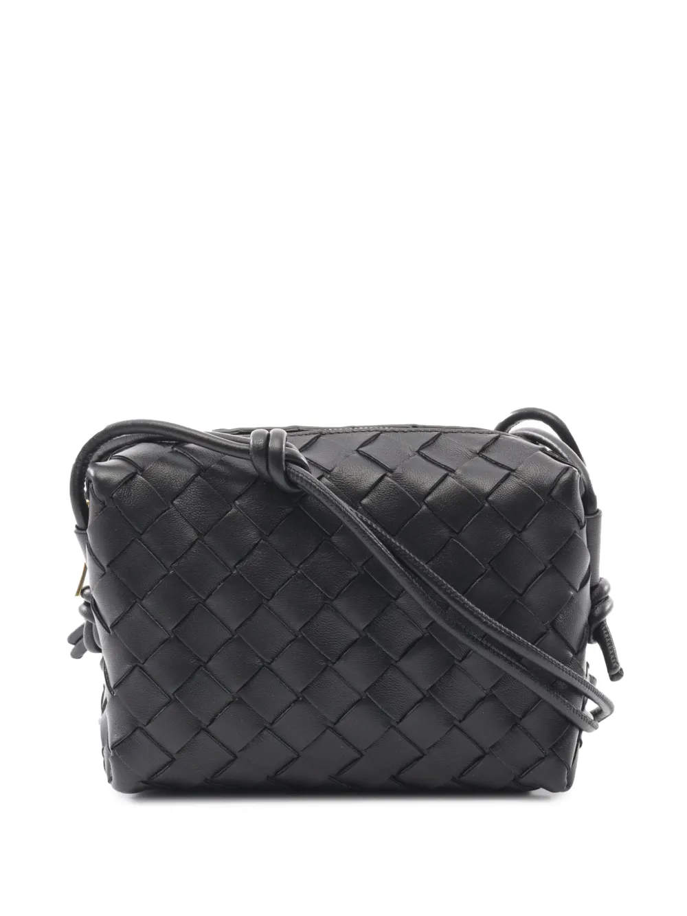 Bottega Veneta Pre-Owned Borsa a tracolla Intrecciato Loop mini in pelle di agnello 2012-2026 - Nero