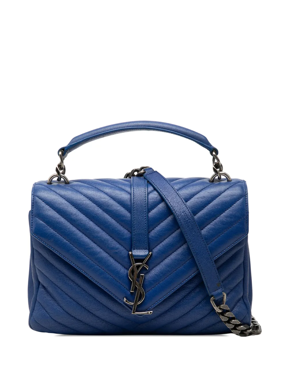 Saint Laurent Pre-Owned Borsa a tracolla College media trapuntata 2015 - Blu