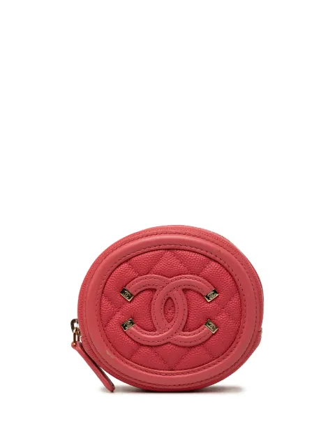 CHANEL Pre-Owned 2019 Caviar Filigree coin pouch