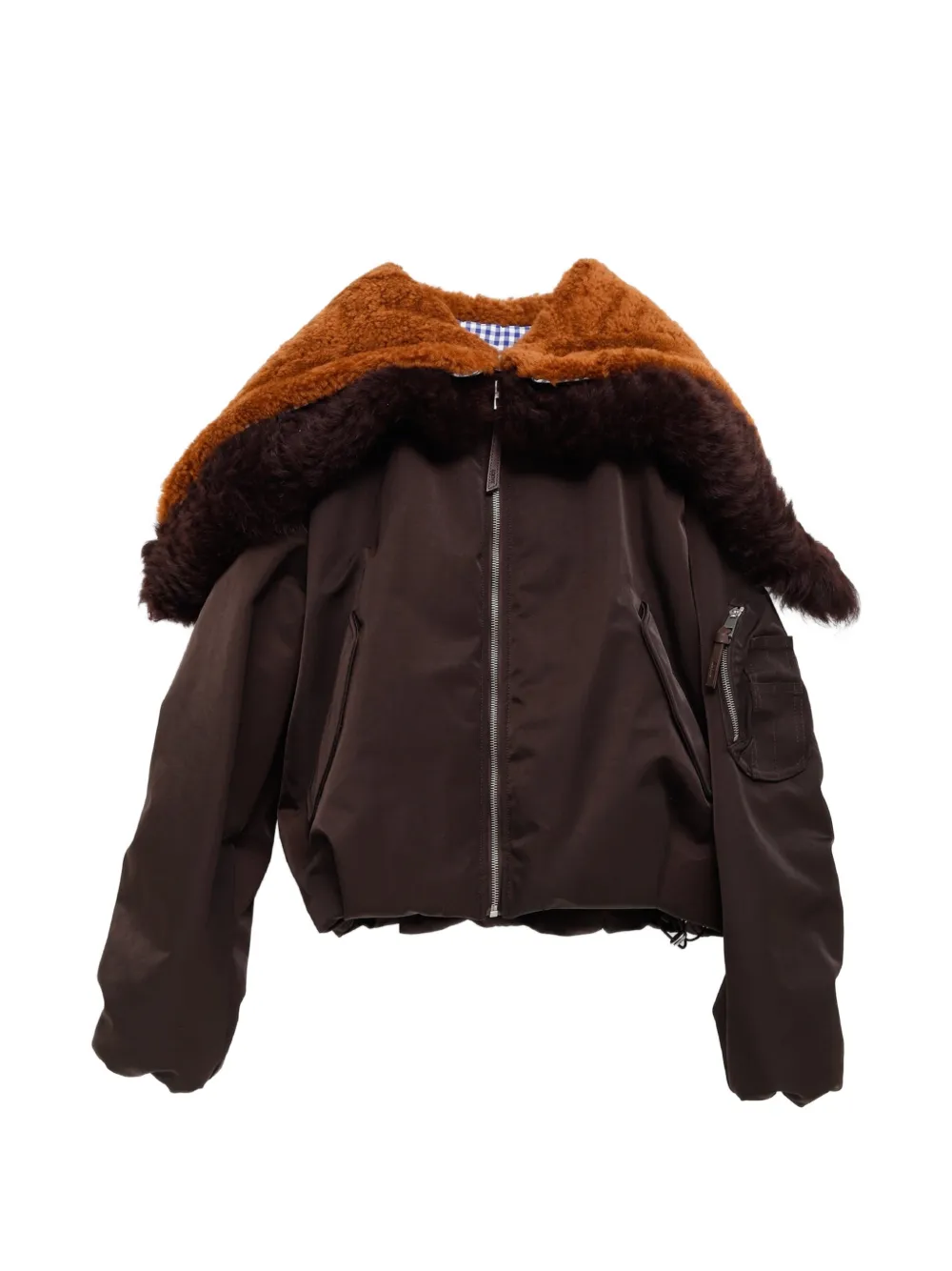 LOEWE shearling-trim zip-up bomber jacket