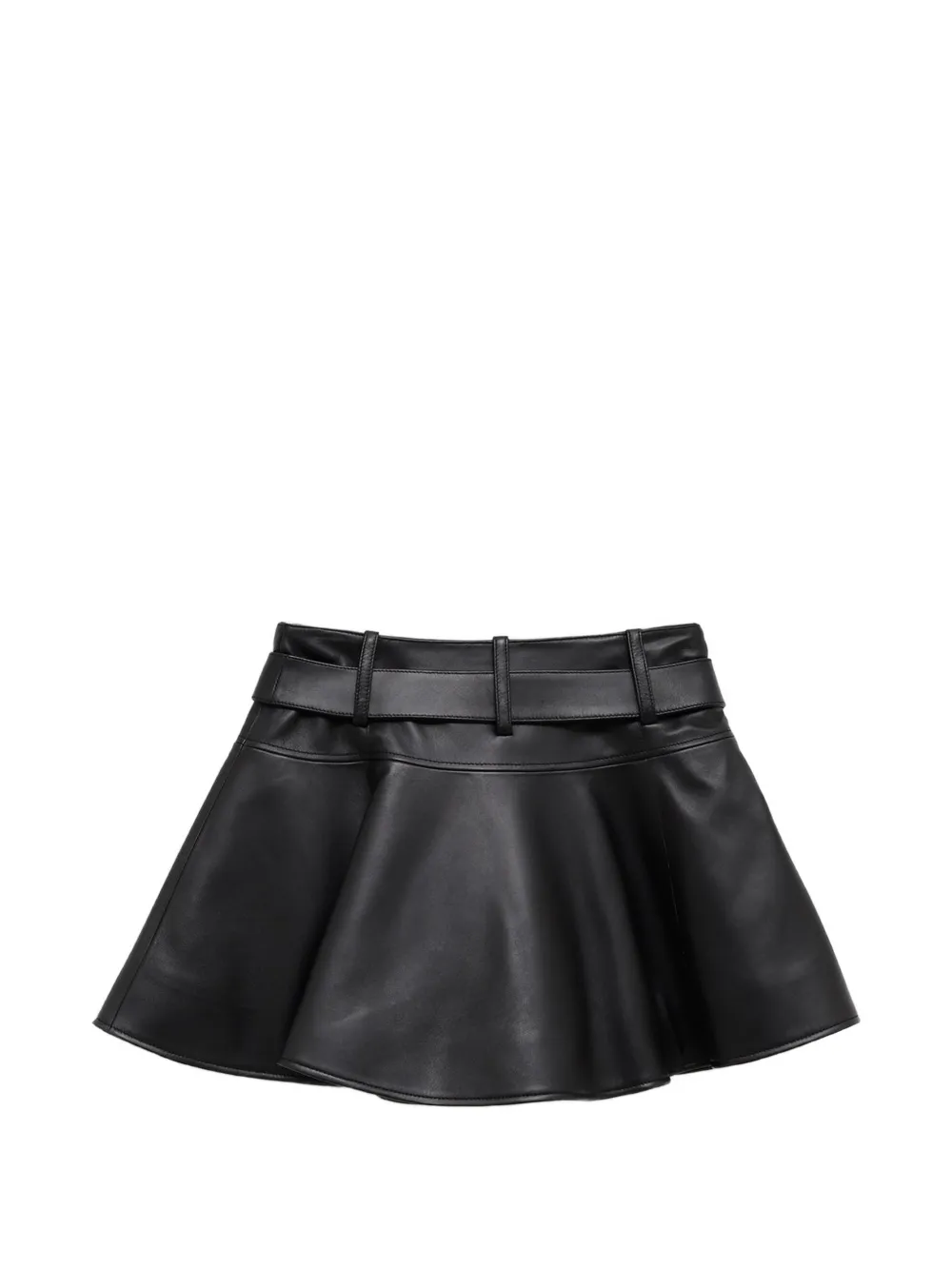 LOEWE Mini-rok met ceintuur en uitlopende snit Zwart