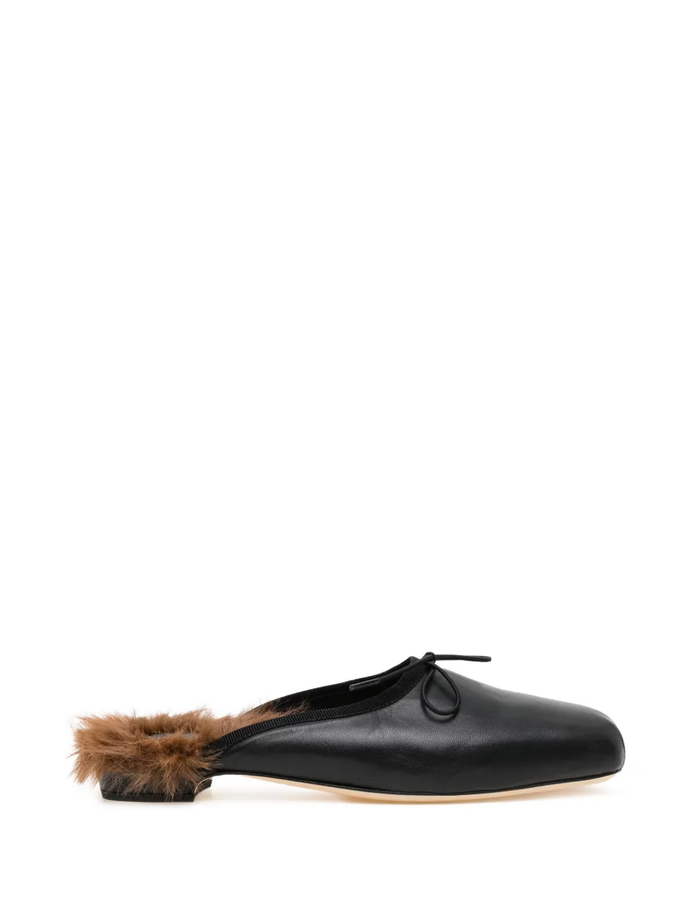 Simone Rocha Faux-fur Lined Pointe Mules In Black
