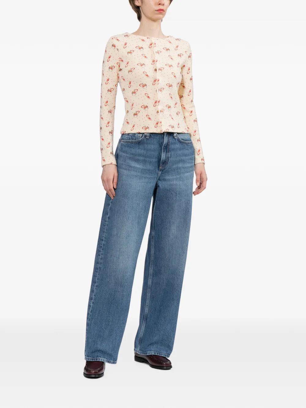rag & bone Jeans met wijde pijpen Blauw