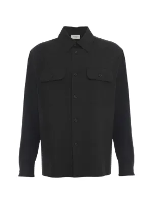 Ralph Lauren Purple Label double-pocket long-sleeve Shirt | Black