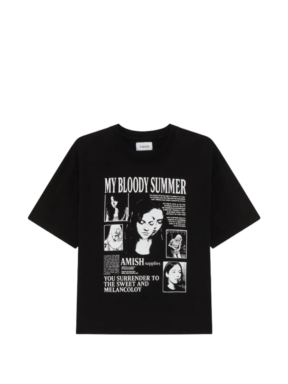Amish Graphic-print Cropped T-shirt In Multi