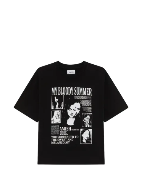 AMISH graphic-print cropped T-shirt