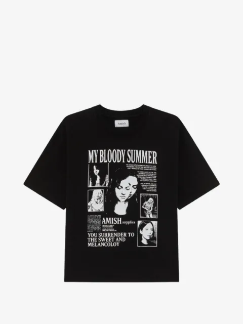 AMISH t-shirt crop à imprimé graphique