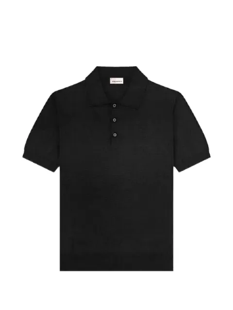 AMARANTO linen-knit polo shirt