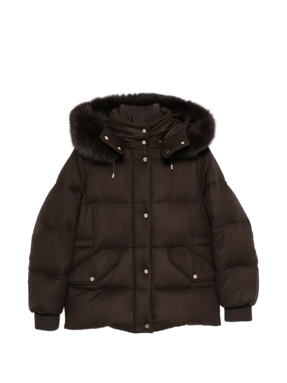 Moorer Attica fur-trim hooded jacket - Braun