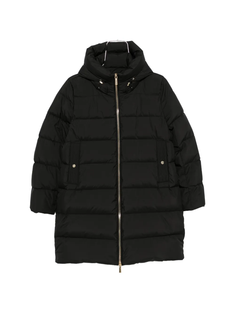 Moorer Klie quilted hooded coat - Black