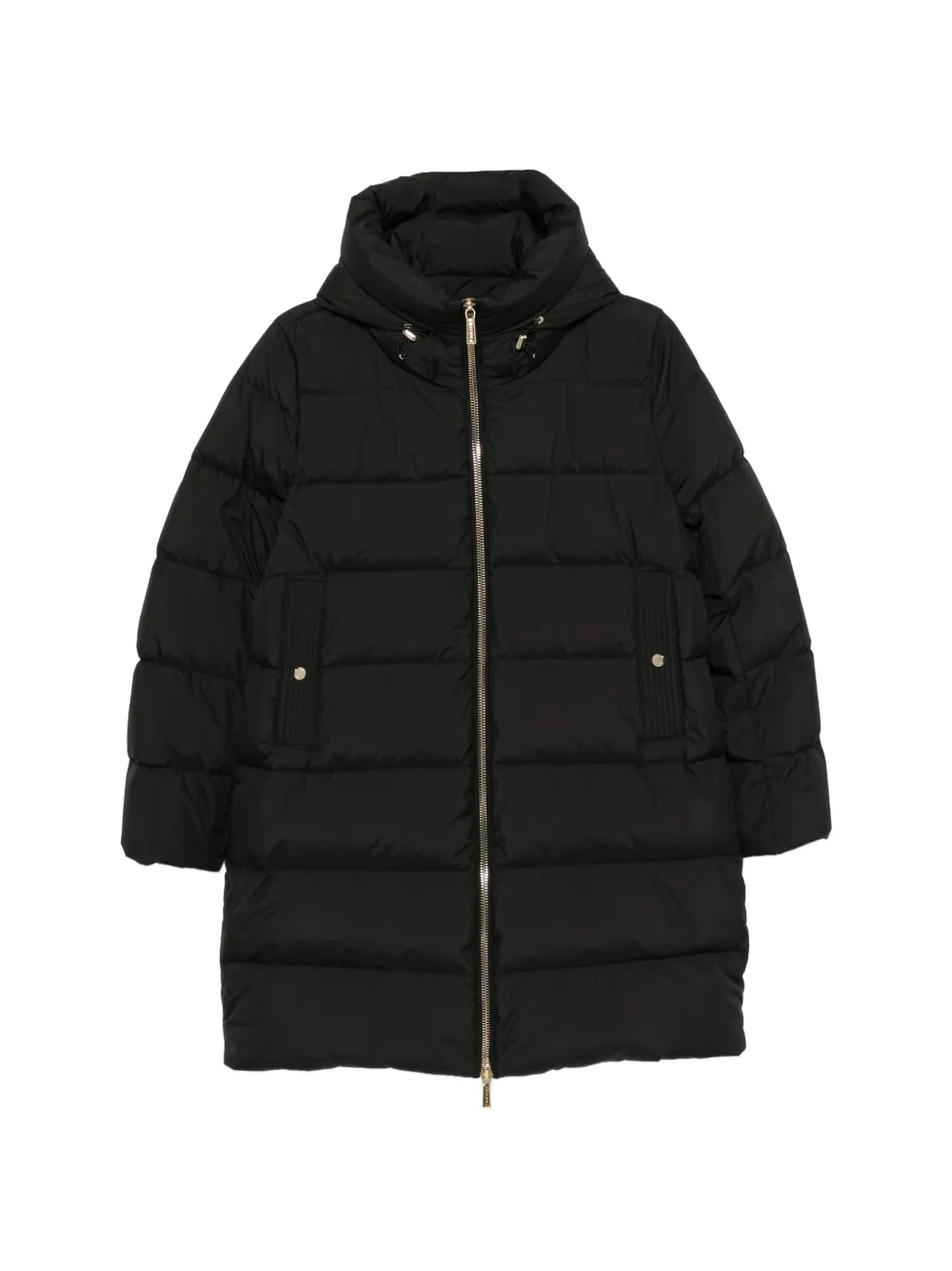 Moorer Klie quilted hooded coat - Schwarz