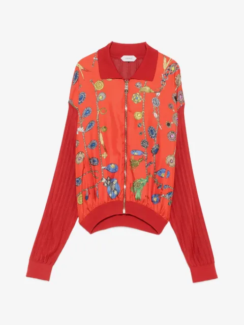 Versace cardigan imprimé à manches plissées