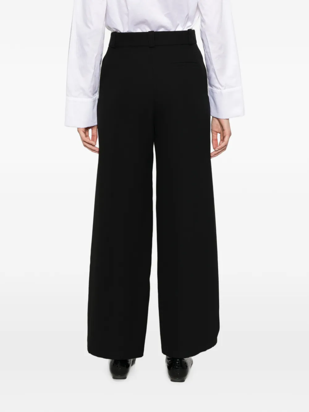 Giorgio Armani Palazzo broek met wijde pijpen Zwart