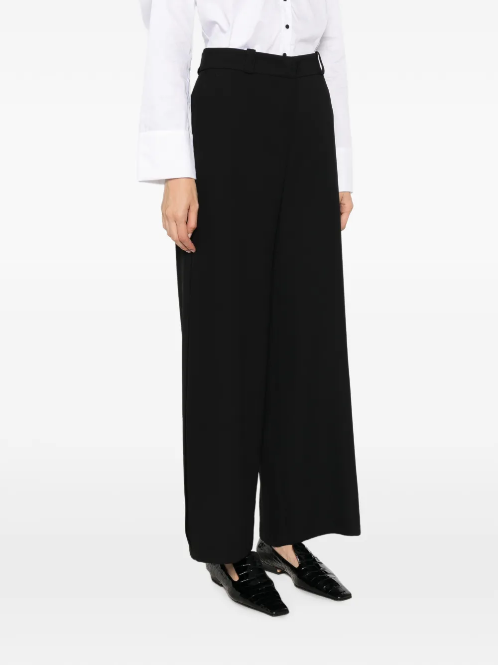 Giorgio Armani Palazzo broek met wijde pijpen Zwart