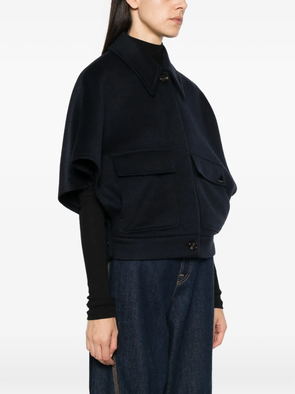 Max Mara Cape met korte mouwen Blauw