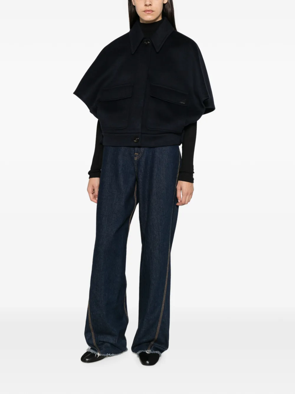 Max Mara Cape met korte mouwen Blauw
