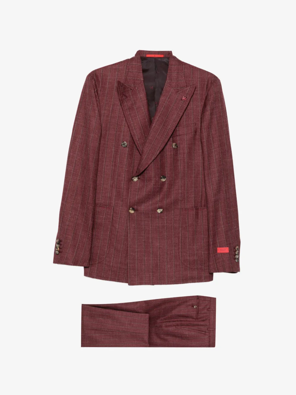 Isaia double-breasted pinstripe suit | Red | Image 1