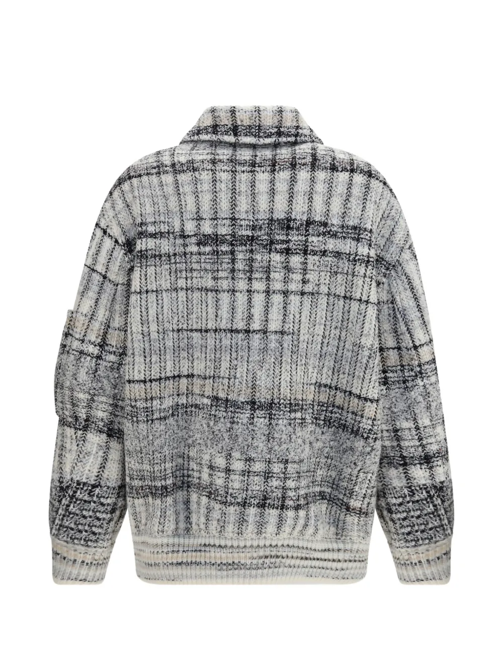 Missoni Oversized Wool-blend Check Bomber Jacket in White, view 2