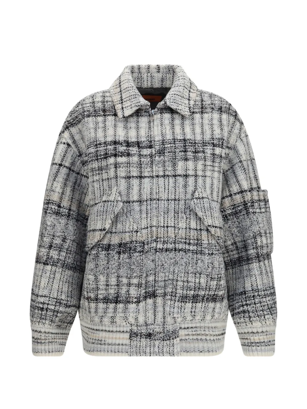 Missoni oversized wool-blend check bomber - Weiß