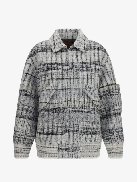 Missoni oversized wool-blend check bomber