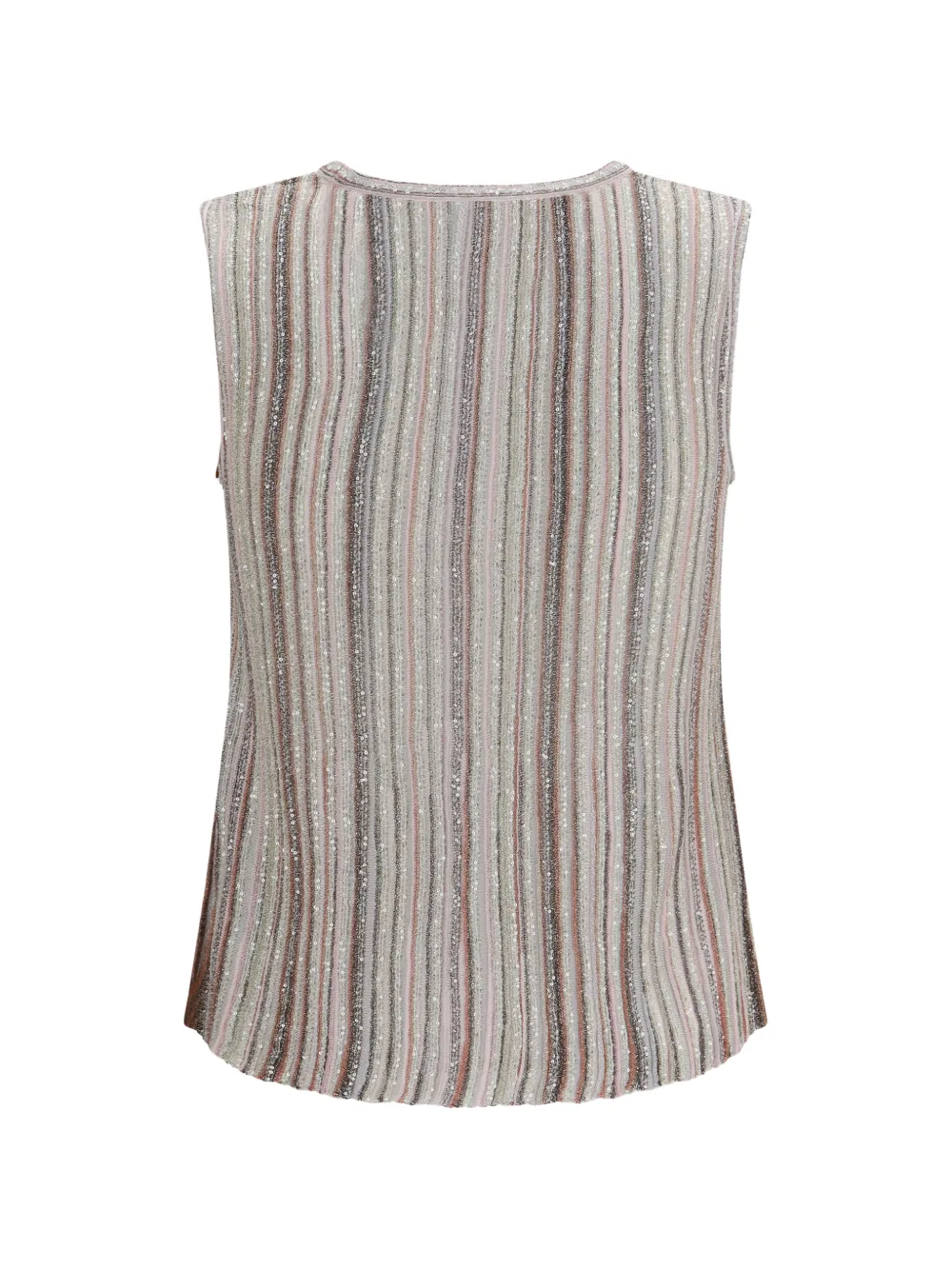 Missoni Mouwloze geribbelde top met pailletten Beige