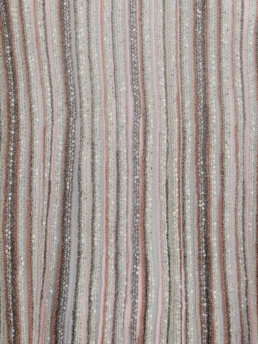 Missoni Mouwloze geribbelde top met pailletten Beige