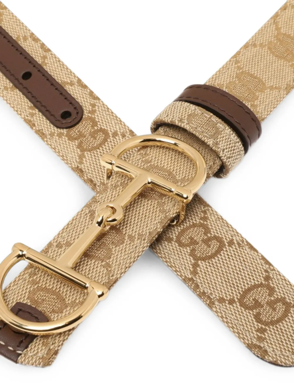 Gucci Omkeerbare riem met Horsebit-gesp Beige